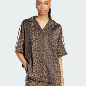 NWT adidas Originals Animal Print Button Down Shirt